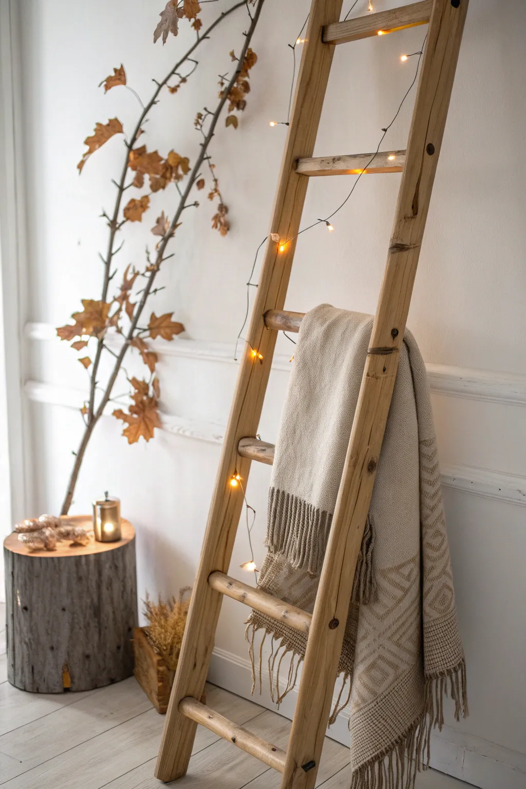 Transform your space with seasonal charm: a touch of nature and light elevates minimalist decor.
