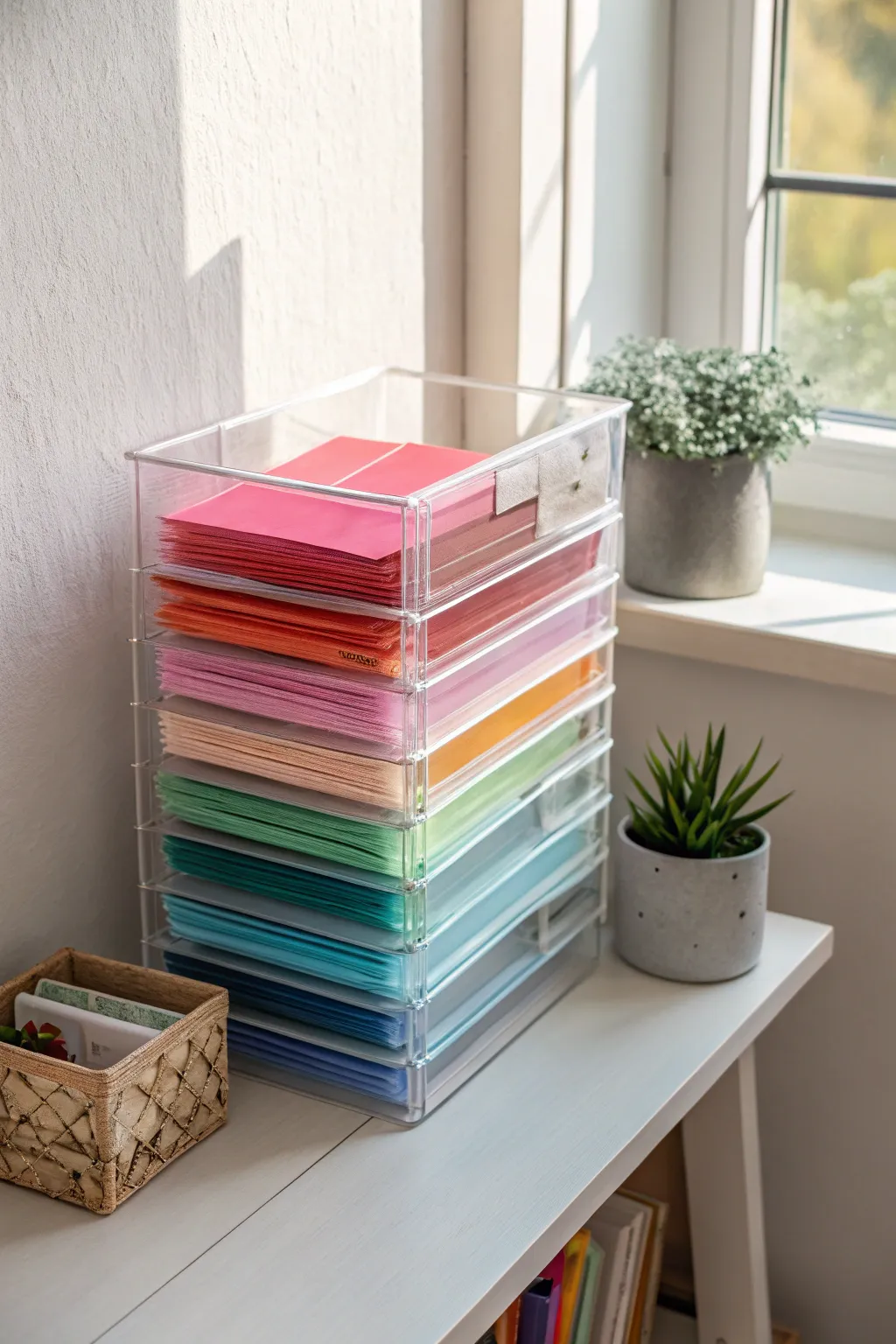 Effortless organization with clear bins: See your creativity at a glance.