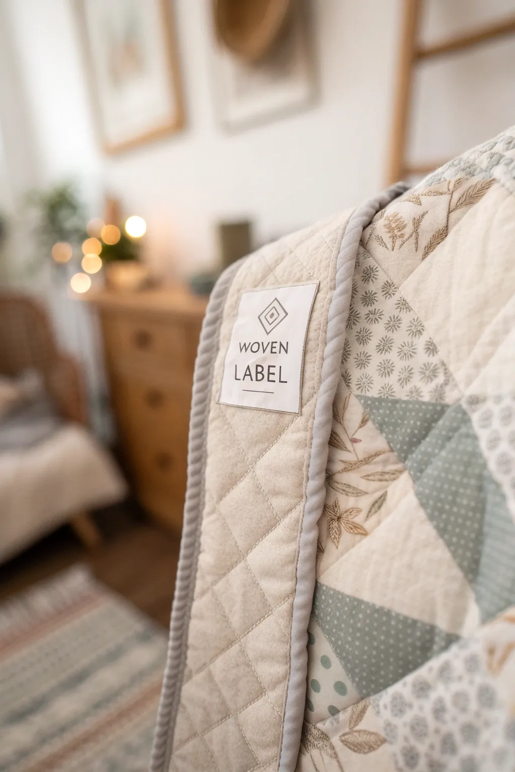 Elevate your quilts with custom woven labels for a touch of elegance and professionalism.