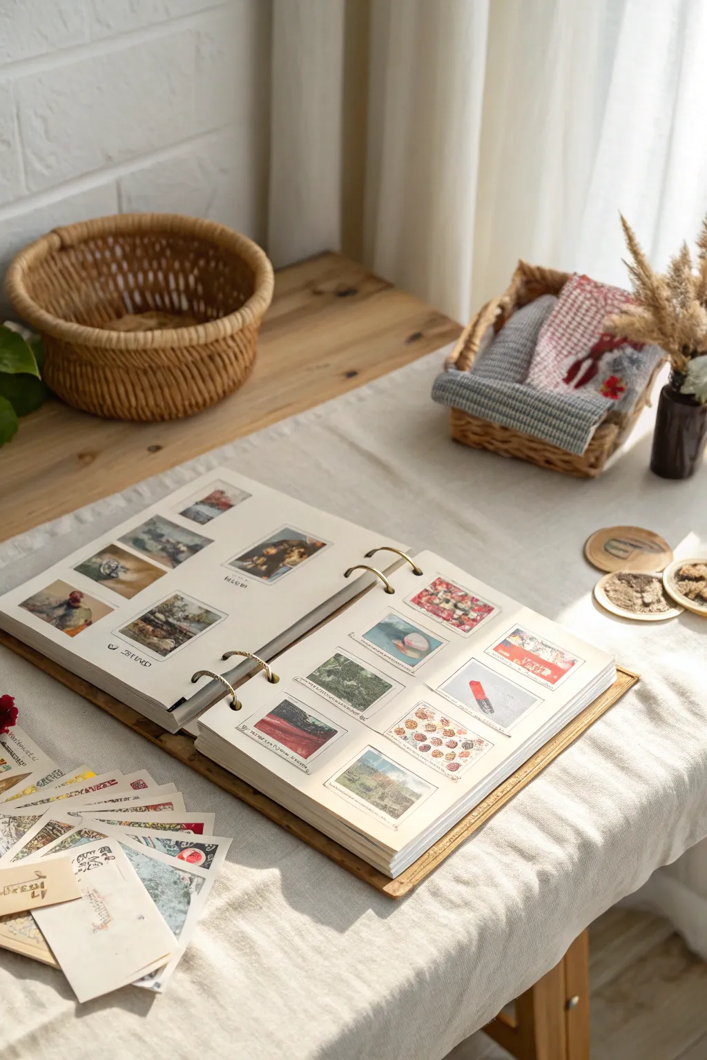 Transform your old photo albums into charming DIY sticker storage for an elegant touch of creativity.