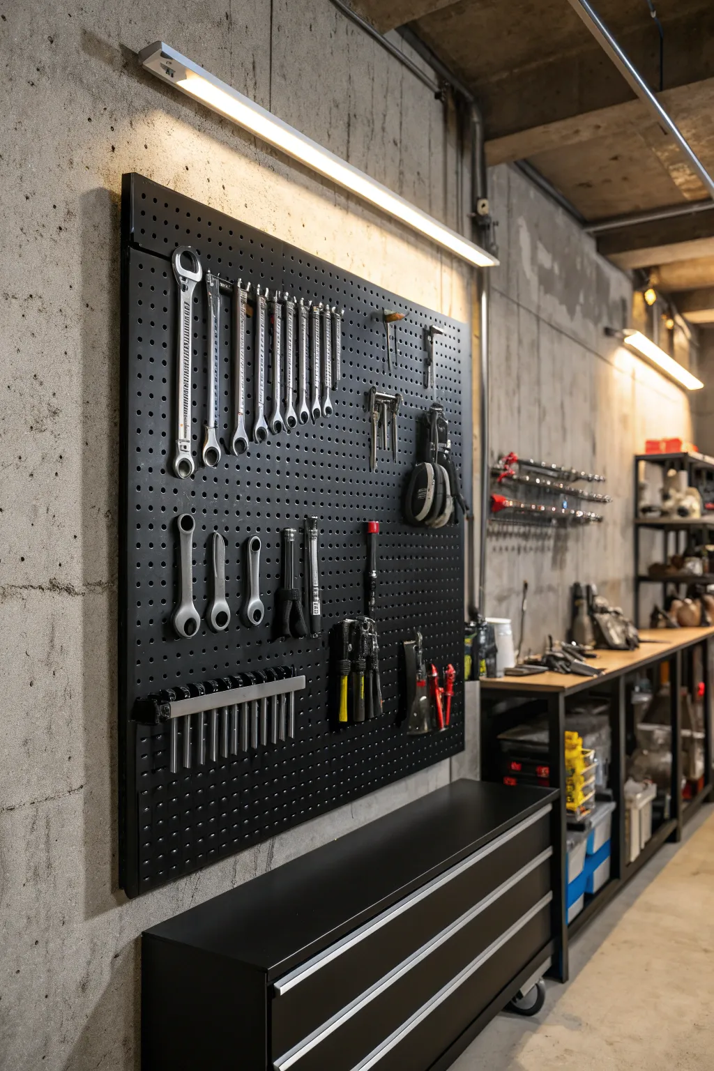 Elevate your workshop with the ultimate pegboard tool storage solution.