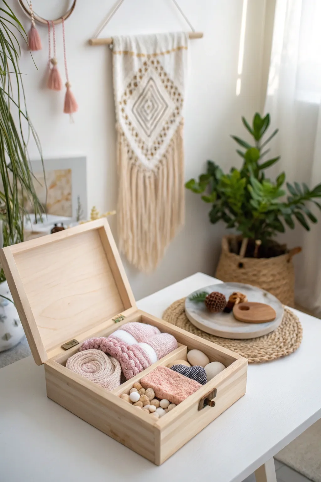 Explore the world of touch with our beautifully crafted sensory boxes. Perfect for little hands and curious minds.