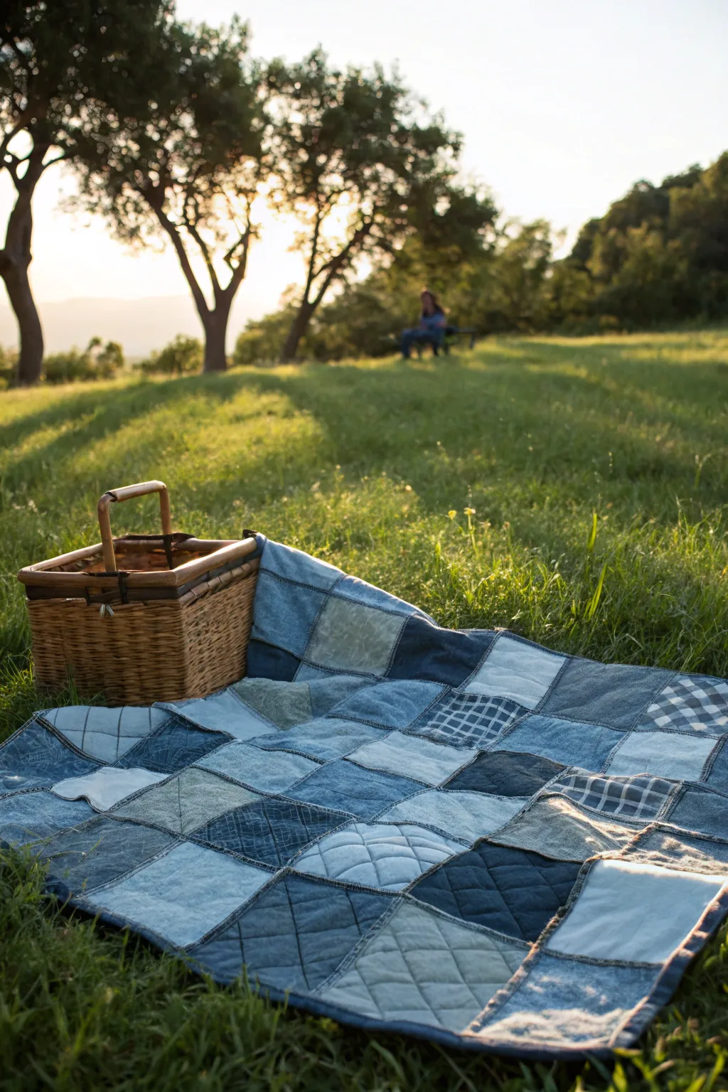 Elevate your outdoor adventures with a stylishly rugged jean quilt picnic blanket. Perfect for those who appreciate craftsmanship and natural beauty.