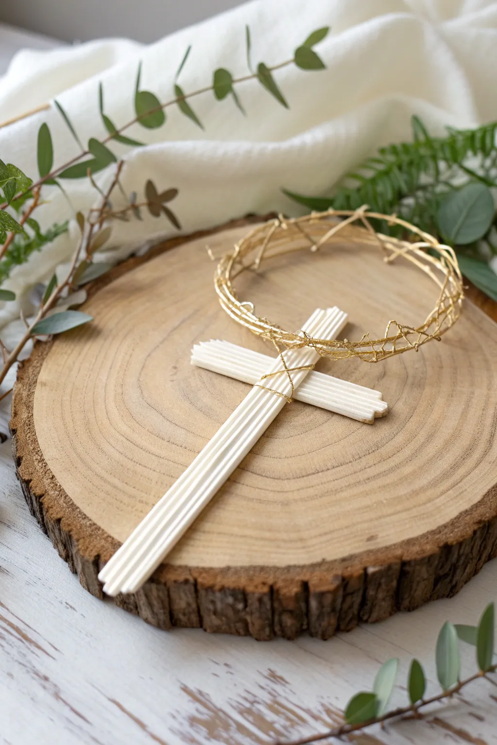 Embrace the beauty of simplicity with this handcrafted cross crown, a perfect blend of faith and artistry for your home decor.