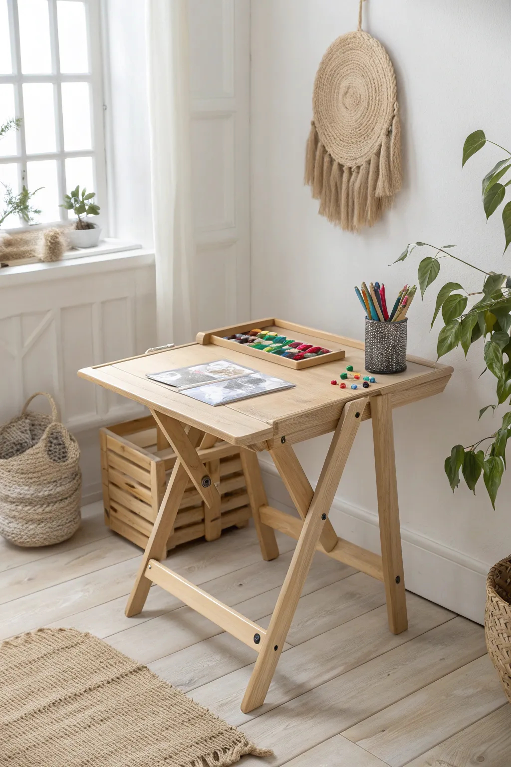 Maximize creativity and space with this elegant foldable kids craft table, perfect for minimalist homes.