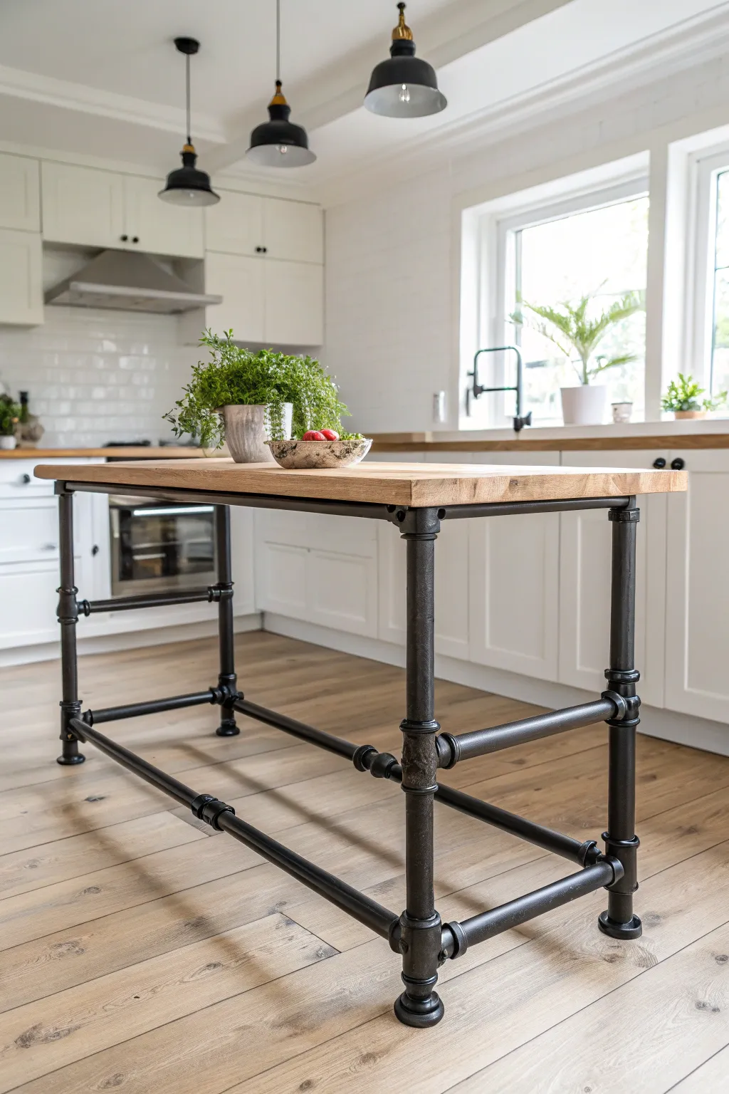 Transform your kitchen with a stunning Metal Pipe Marvel - where industrial chic meets minimalist elegance.