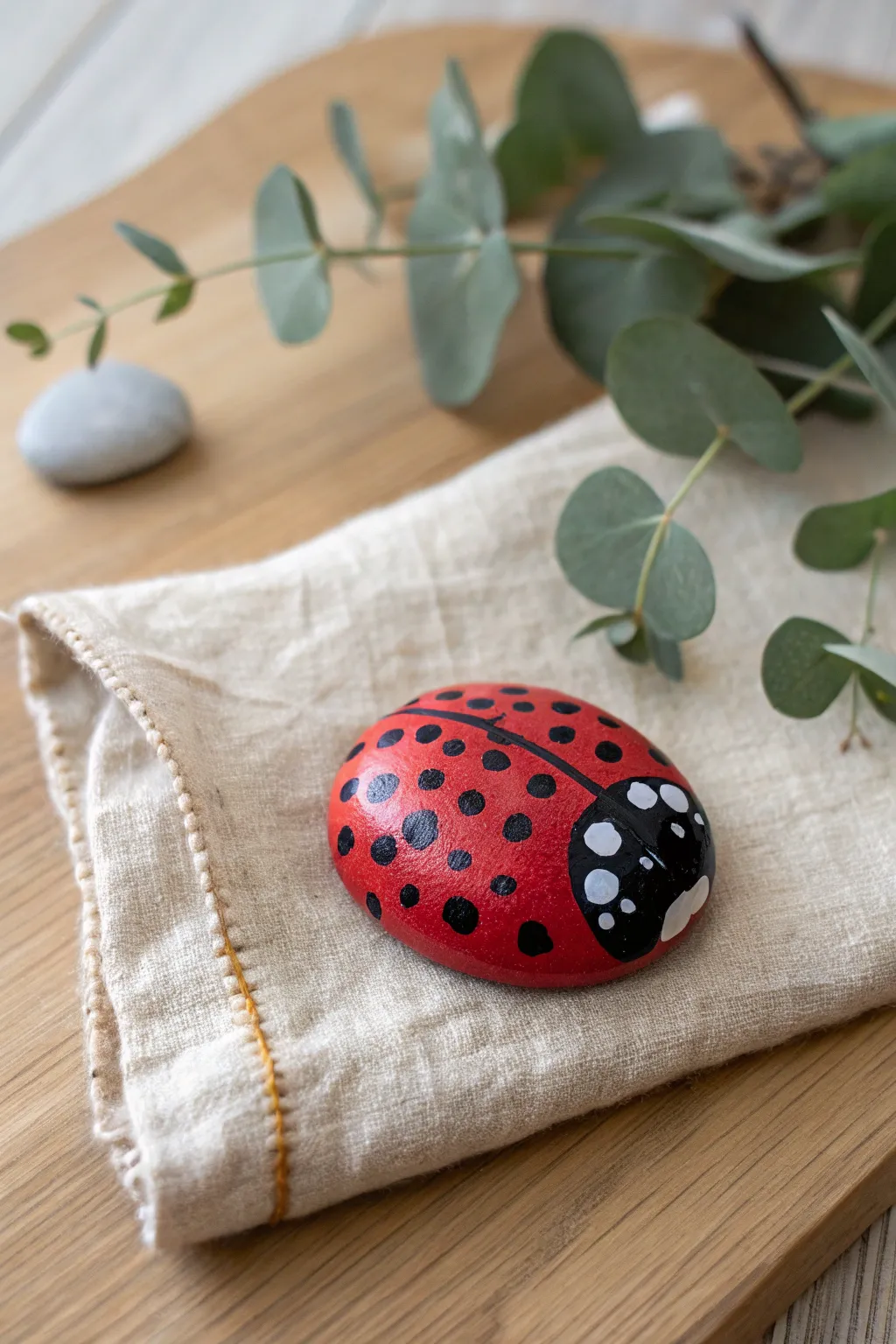 Polka Dot Party: Bring a playful touch to your decor with these charming ladybug painted rocks!