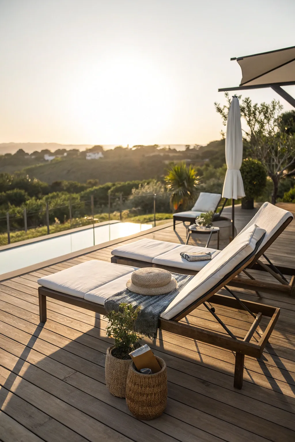A sun-drenched deck perfect for lazy summer days.