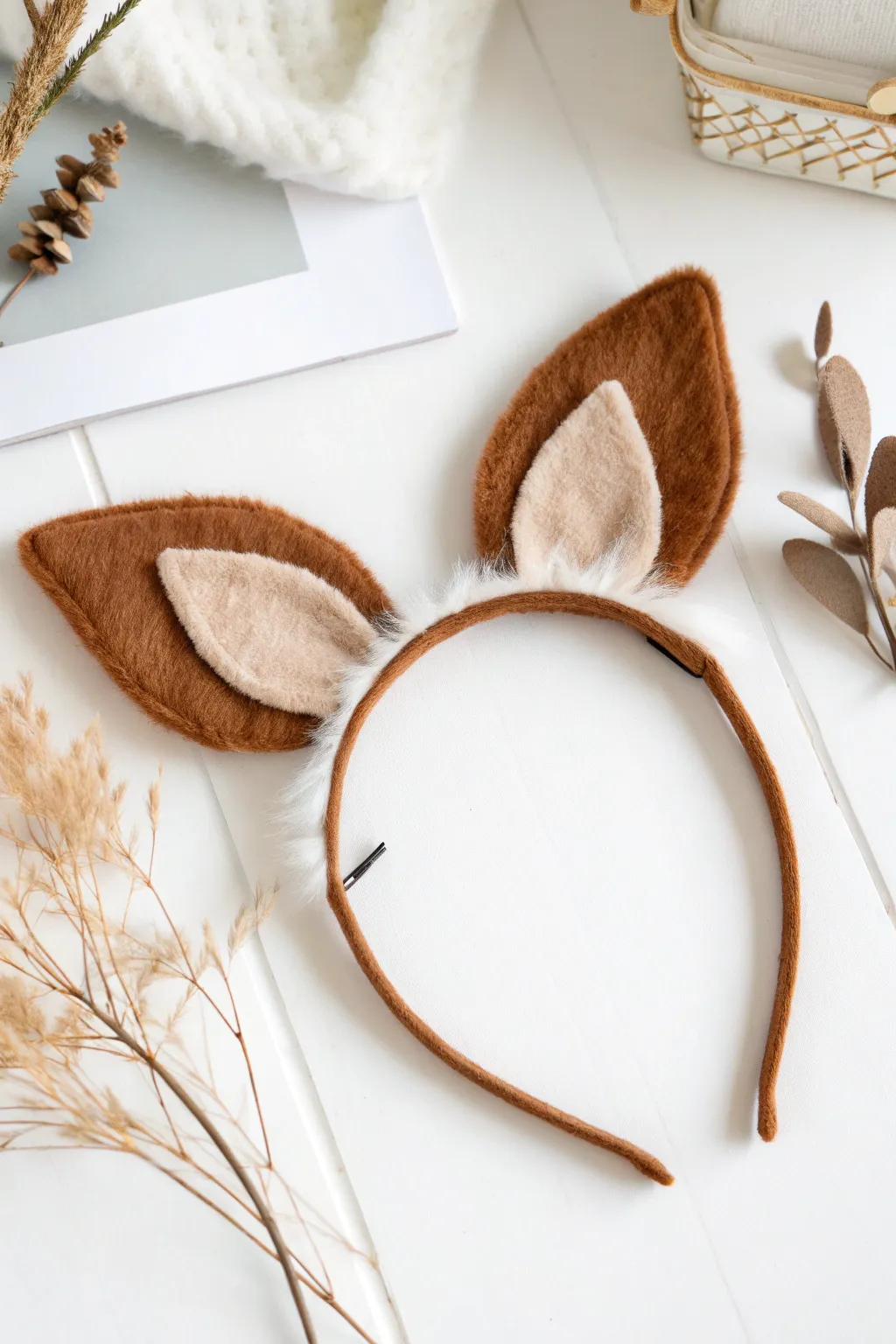Transform your look with these charming DIY deer ears—simplicity and elegance in perfect harmony.