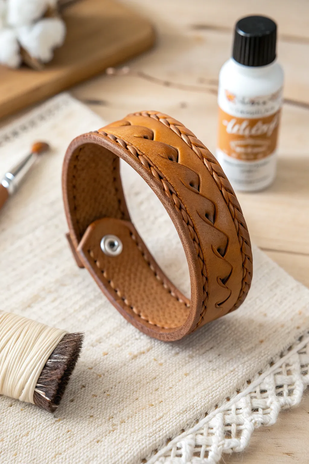 Elevate your leather jewelry with a touch of artisan craftsmanship. Discover the beauty in the details.