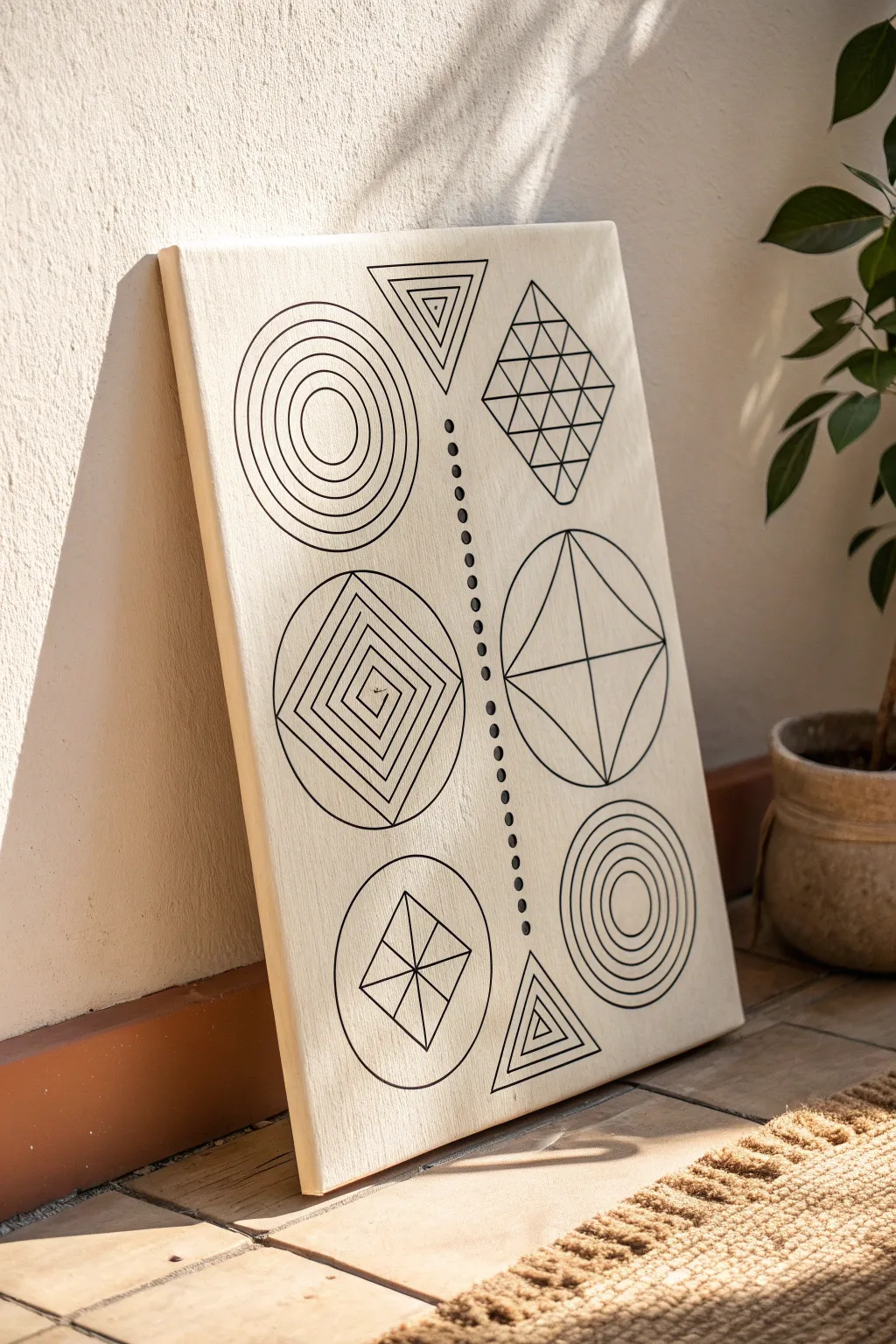 Elevate your space with the simplicity and beauty of geometric line art.