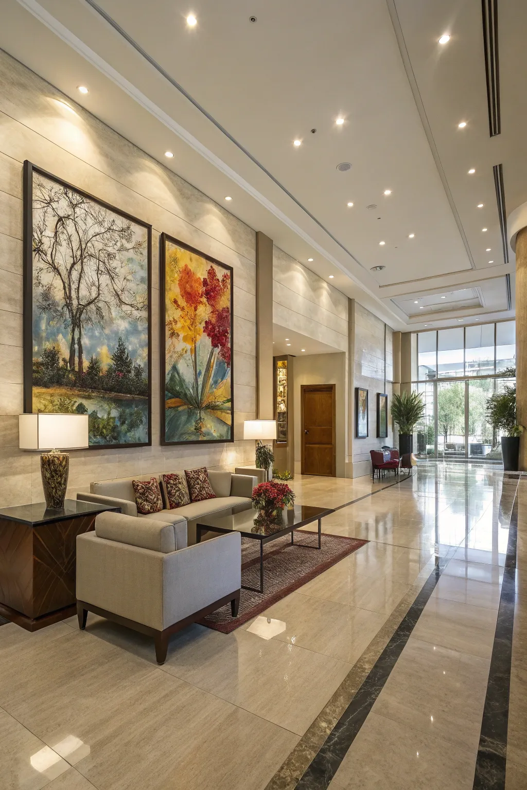 Artwork that adds character to a lobby.