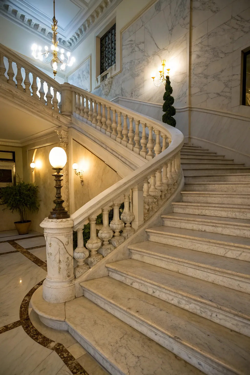 Timeless beauty with a marble staircase design.
