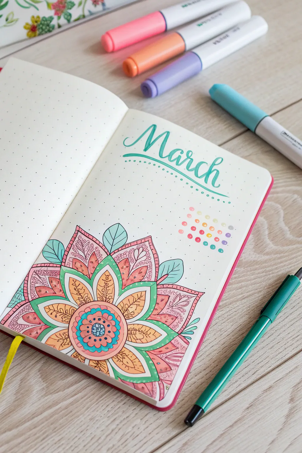 Brighten your March with a splash of color in your bullet journal! 🌈✨