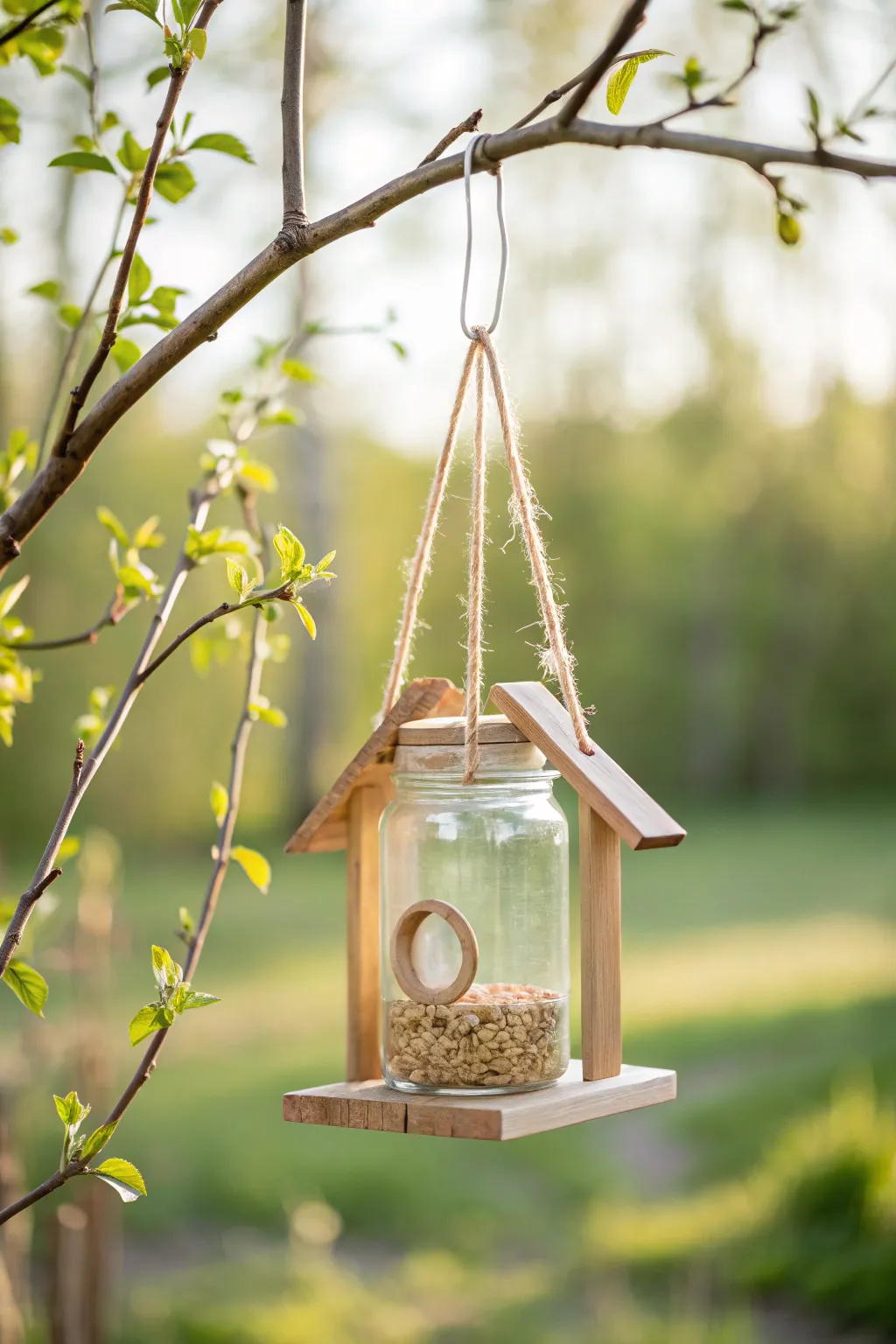 Welcome spring with a touch of handcrafted elegance: this DIY bird feeder is a minimalist's dream.