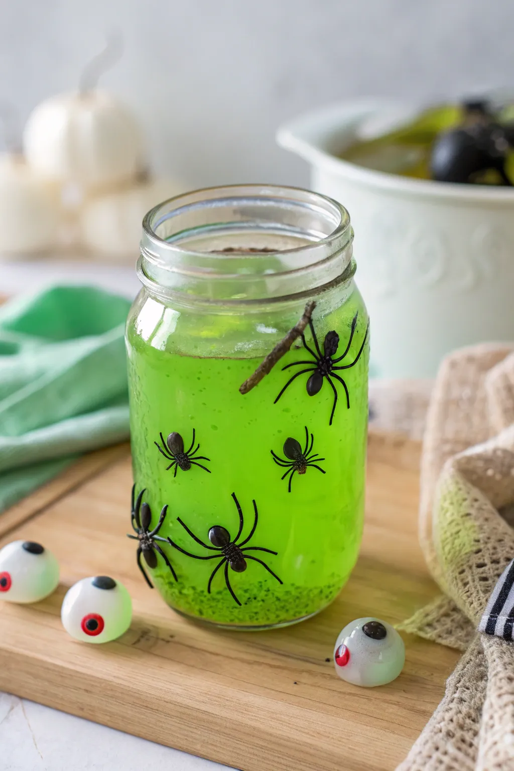 Enchant your space with this Witch's Brew Jar—an elegant blend of spooky and chic for your Halloween festivities.