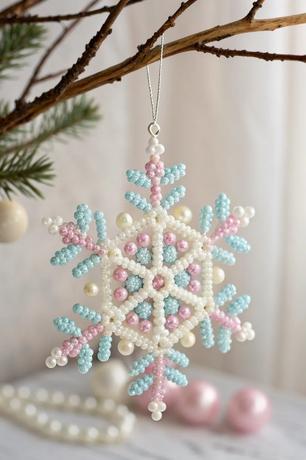 Craft your festive spirit with delicate beadwork ornaments that radiate warmth and creativity.