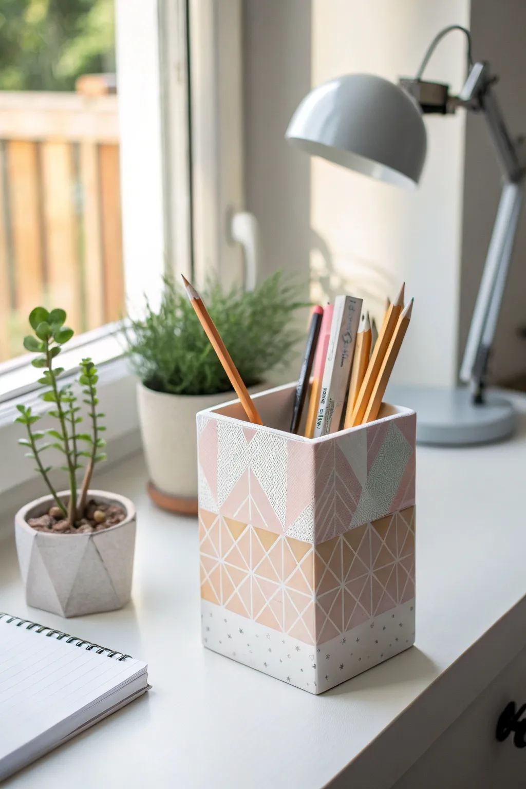 Transform your workspace with this chic, handcrafted pencil holder—where simplicity meets style.