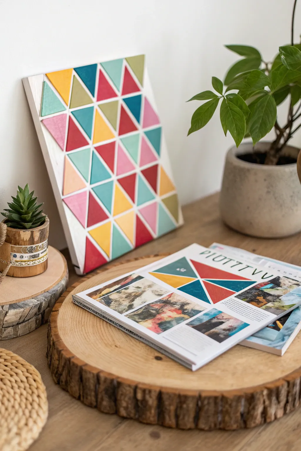 Elevate your space with the charm of geometric art: simple, vibrant, and effortlessly chic.
