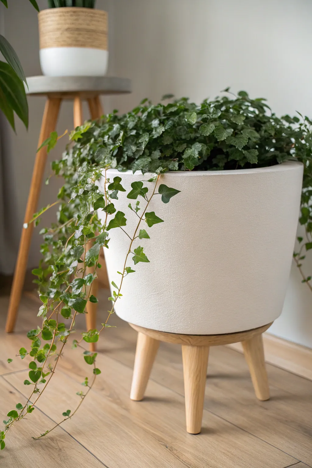 Elevate your greenery with modern ceramic pots that stand tall on elegant legs. #ScandiBoho #PlantLove