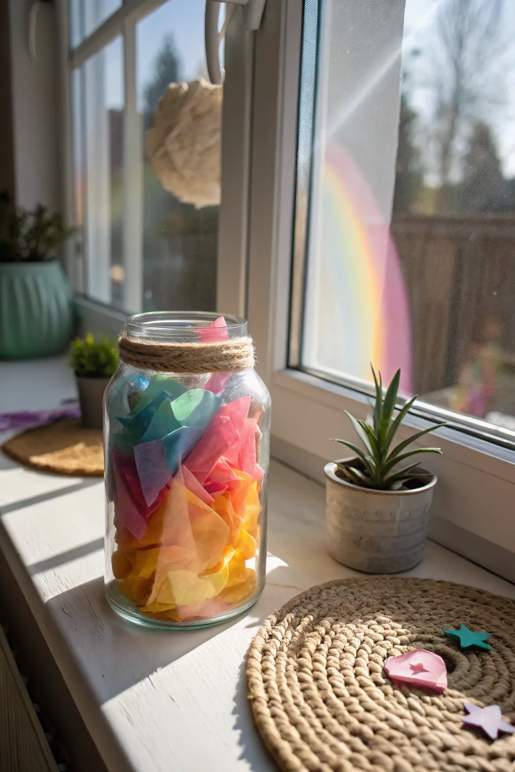 Capture the magic of sunlight with these enchanting DIY suncatcher jars.