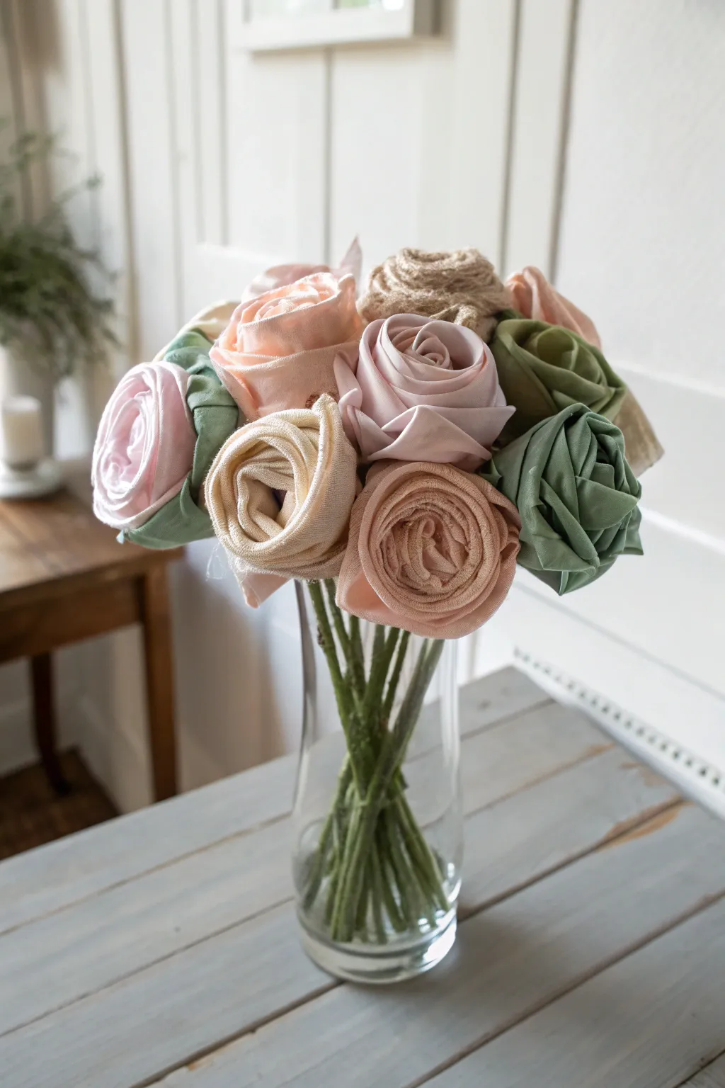 Celebrate Mother's Day with a touch of sustainable beauty: a fabric scrap bouquet that captures the essence of minimalist elegance.