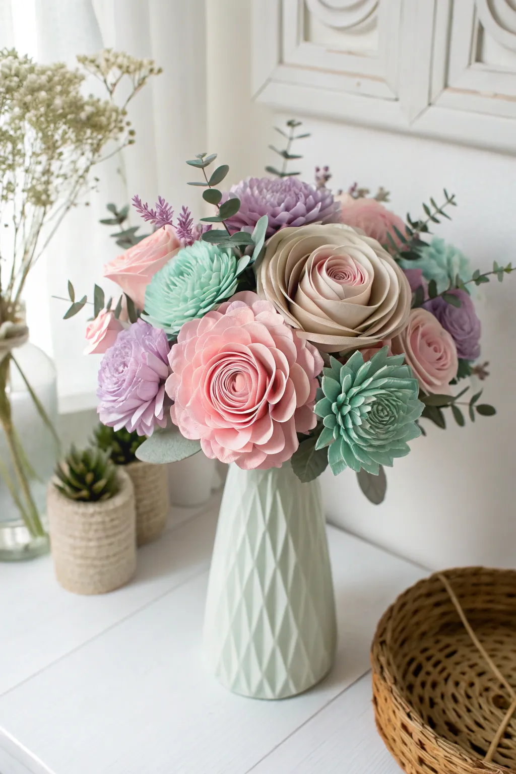 Bring everlasting beauty to your home with a handcrafted 3D paper flower bouquet.