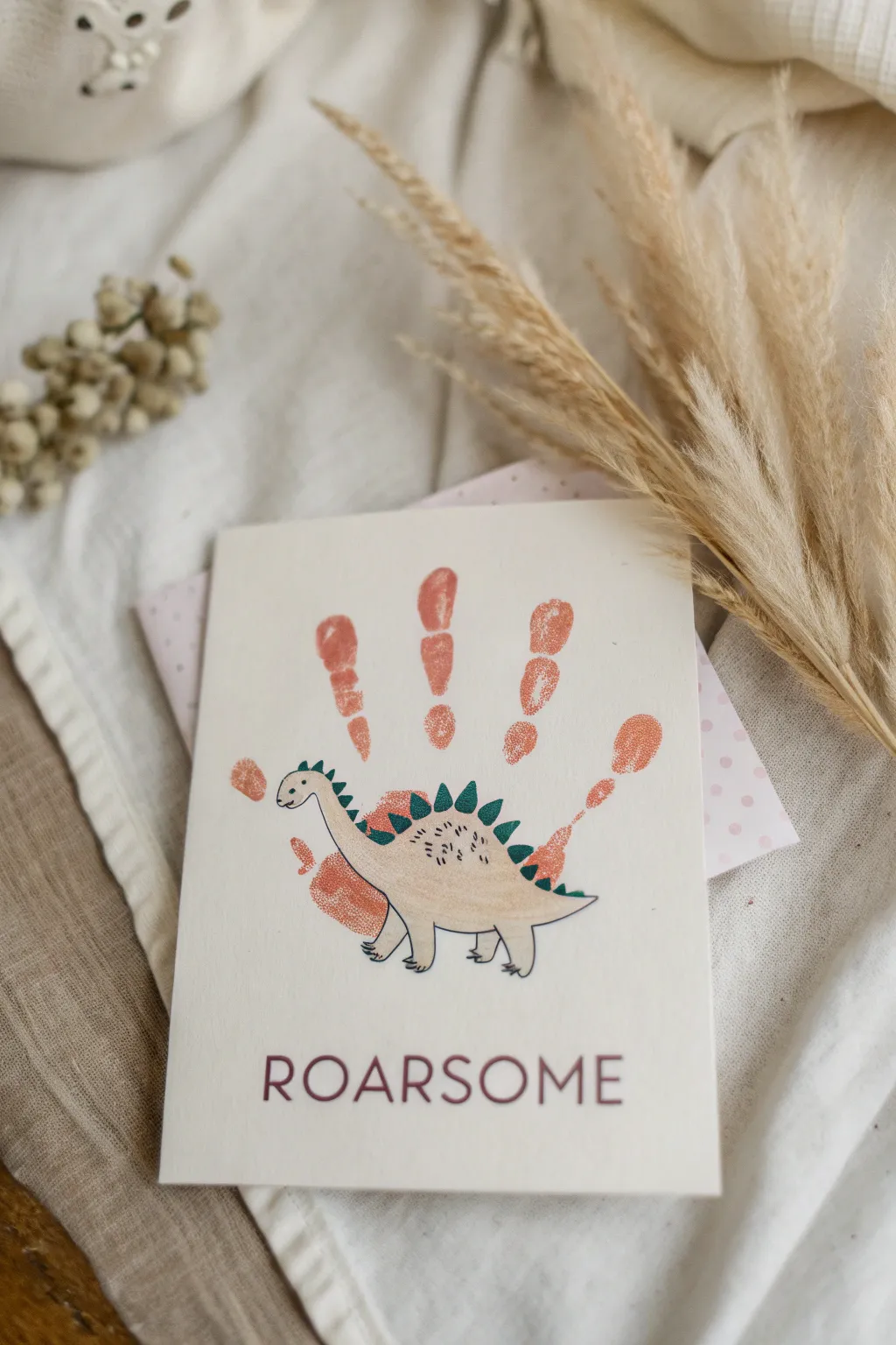 Celebrate Mother's Day with a ROARsome touch of creativity and love. 🦕💌 #HandprintMagic #MinimalistBoho