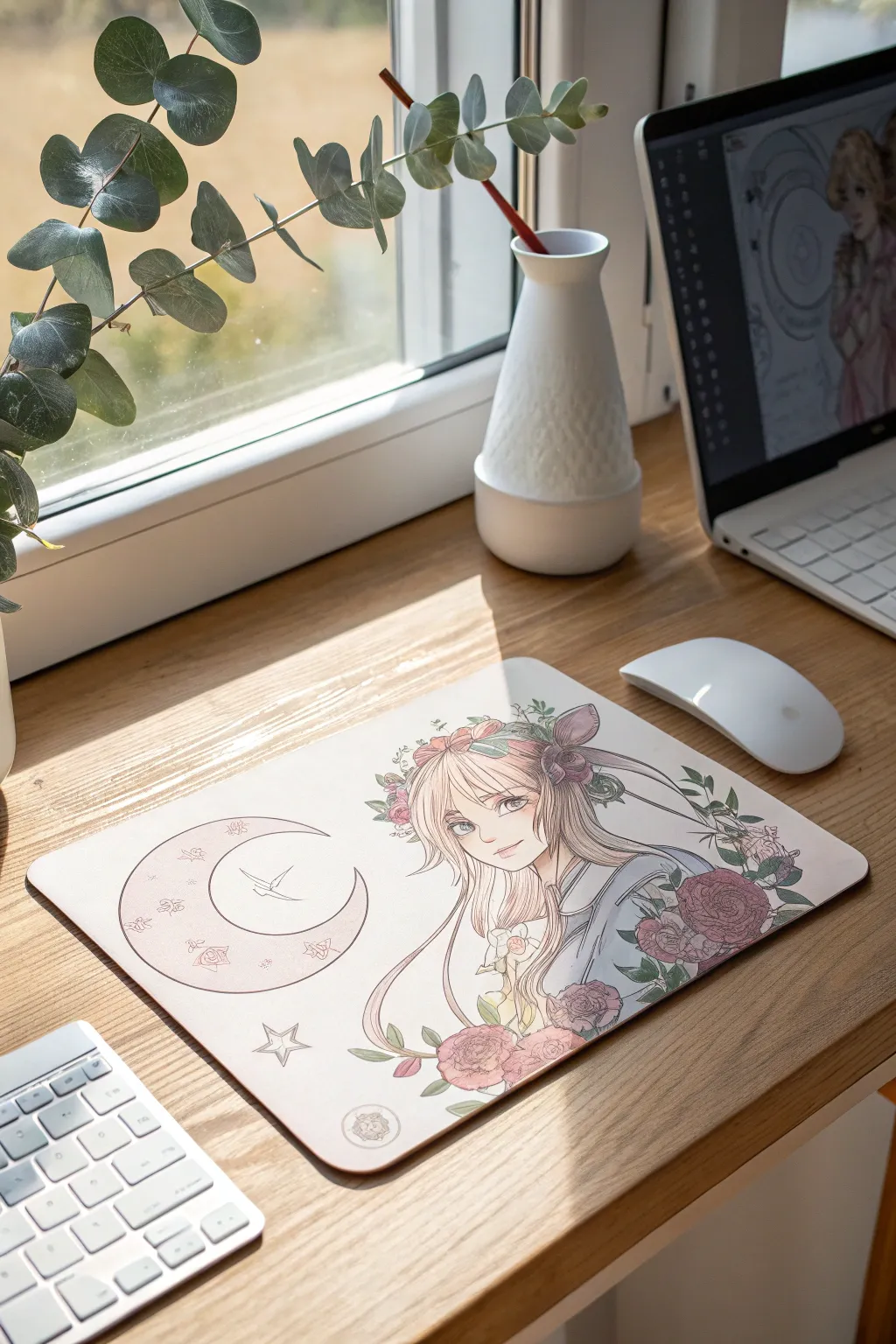 Elevate your workspace with a touch of anime charm - where minimalism meets artistry.