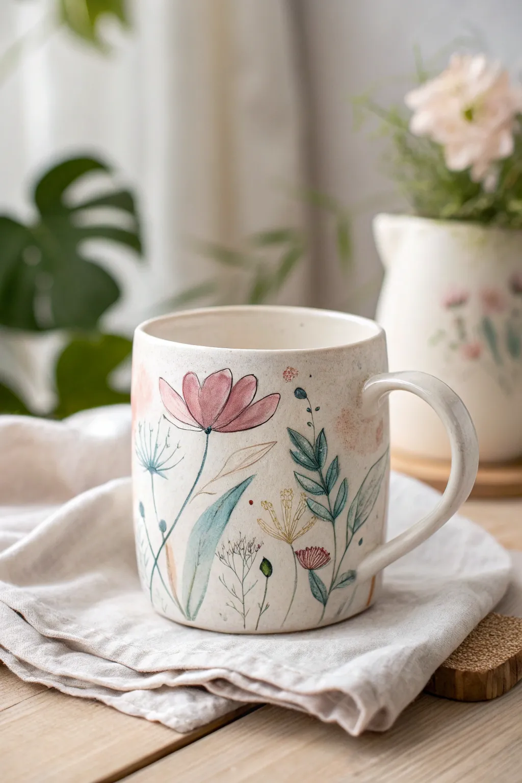 Elevate your tea time with a touch of whimsy—discover the art of abstract floral mug painting.