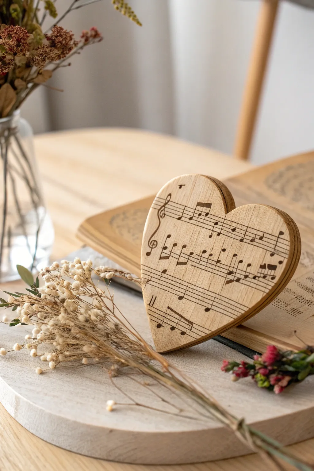 Embrace the harmony of art and emotion with this heart of melody.