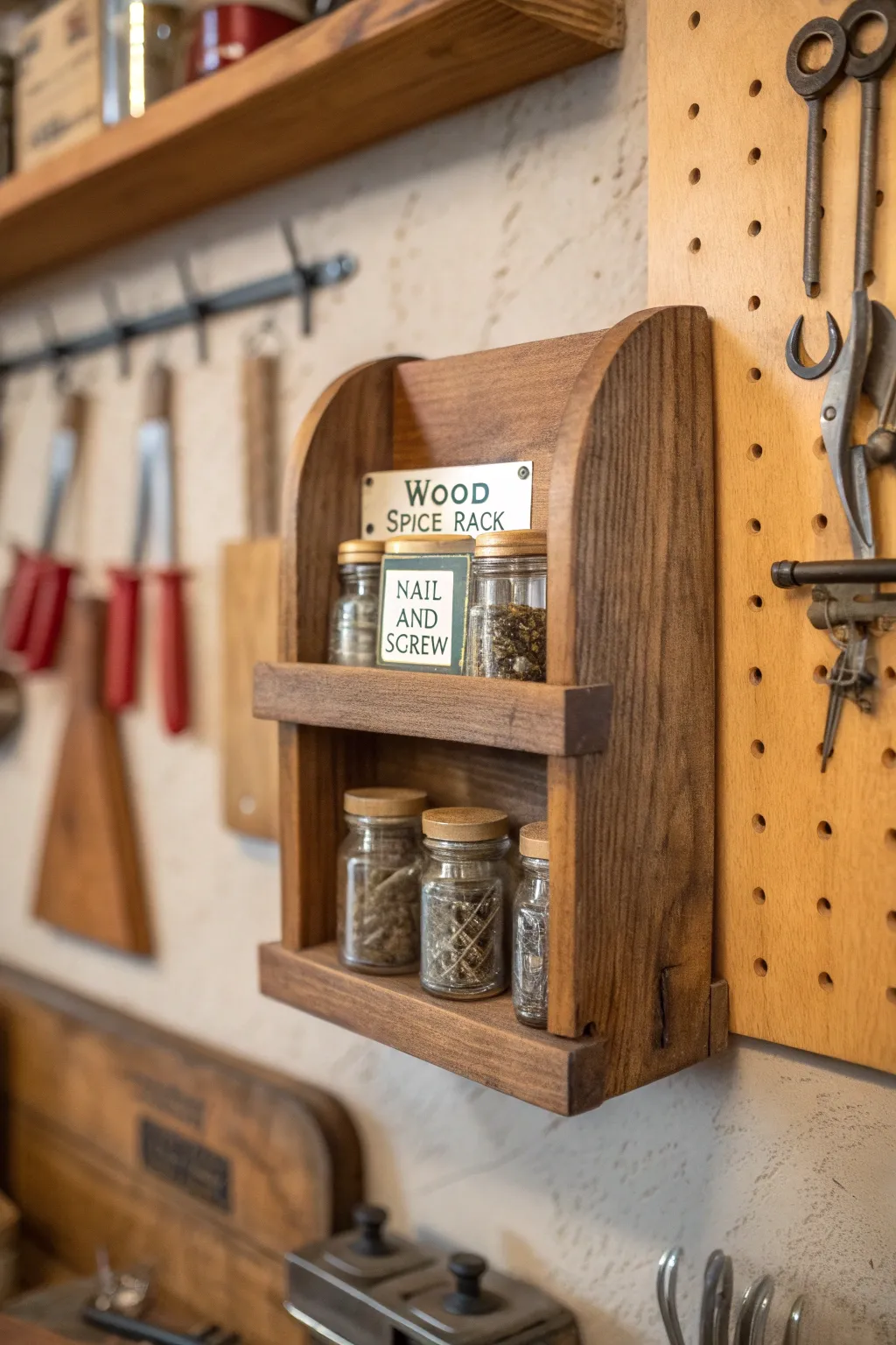Transform your old spice rack into the ultimate DIY storage hack for your workshop!