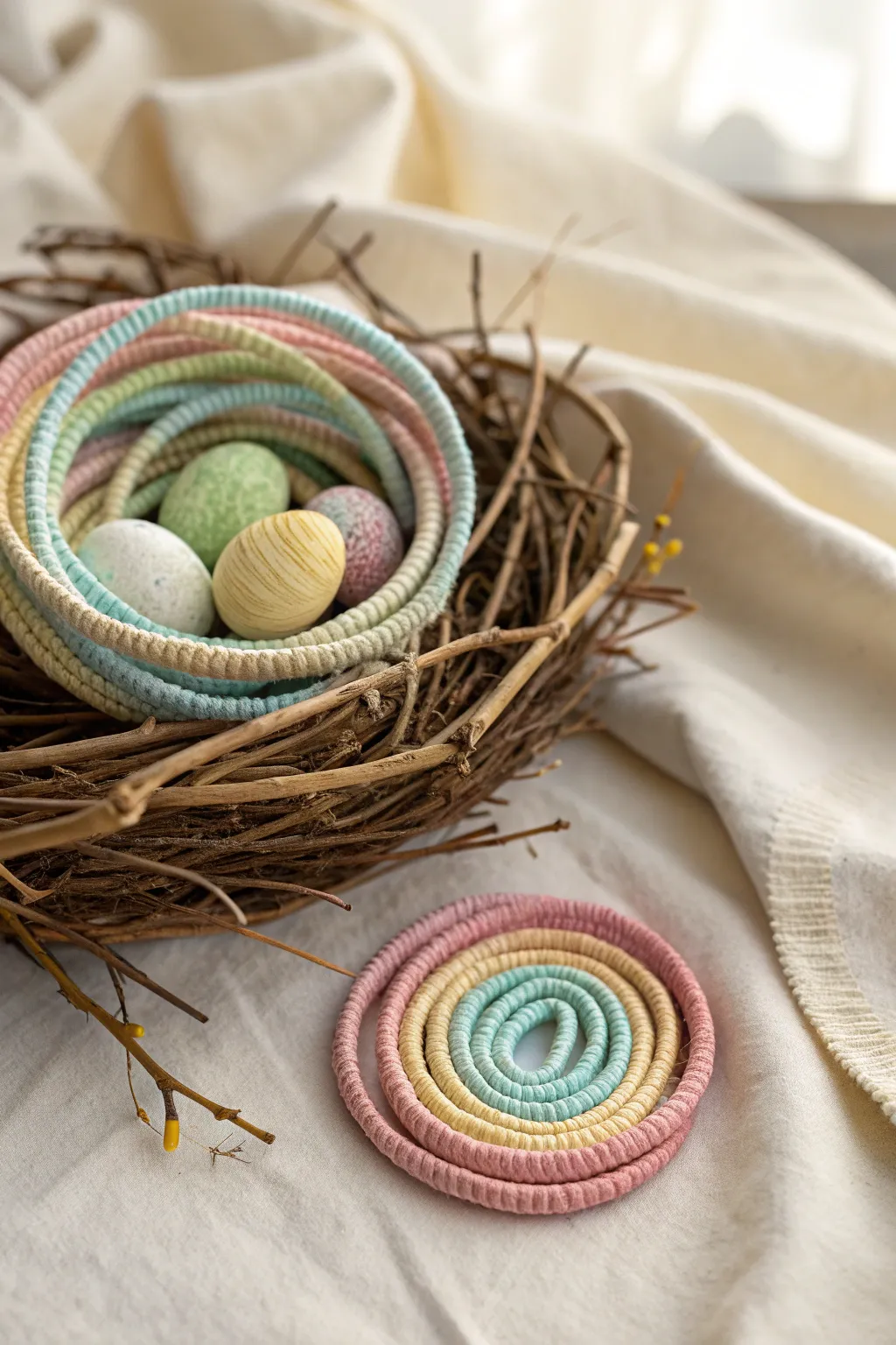 Craft a cozy corner with colorful pipe cleaner nests—where simplicity meets imagination!