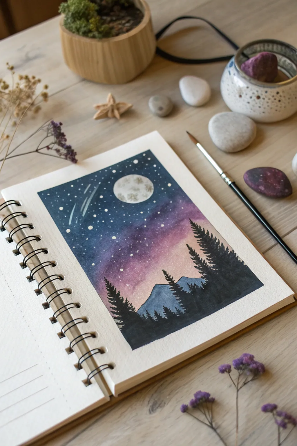 Unleash your creativity with a dreamy night sky palette. 🌌✨ #ScandinavianMinimalism #BohoCharm #NightSkyArt