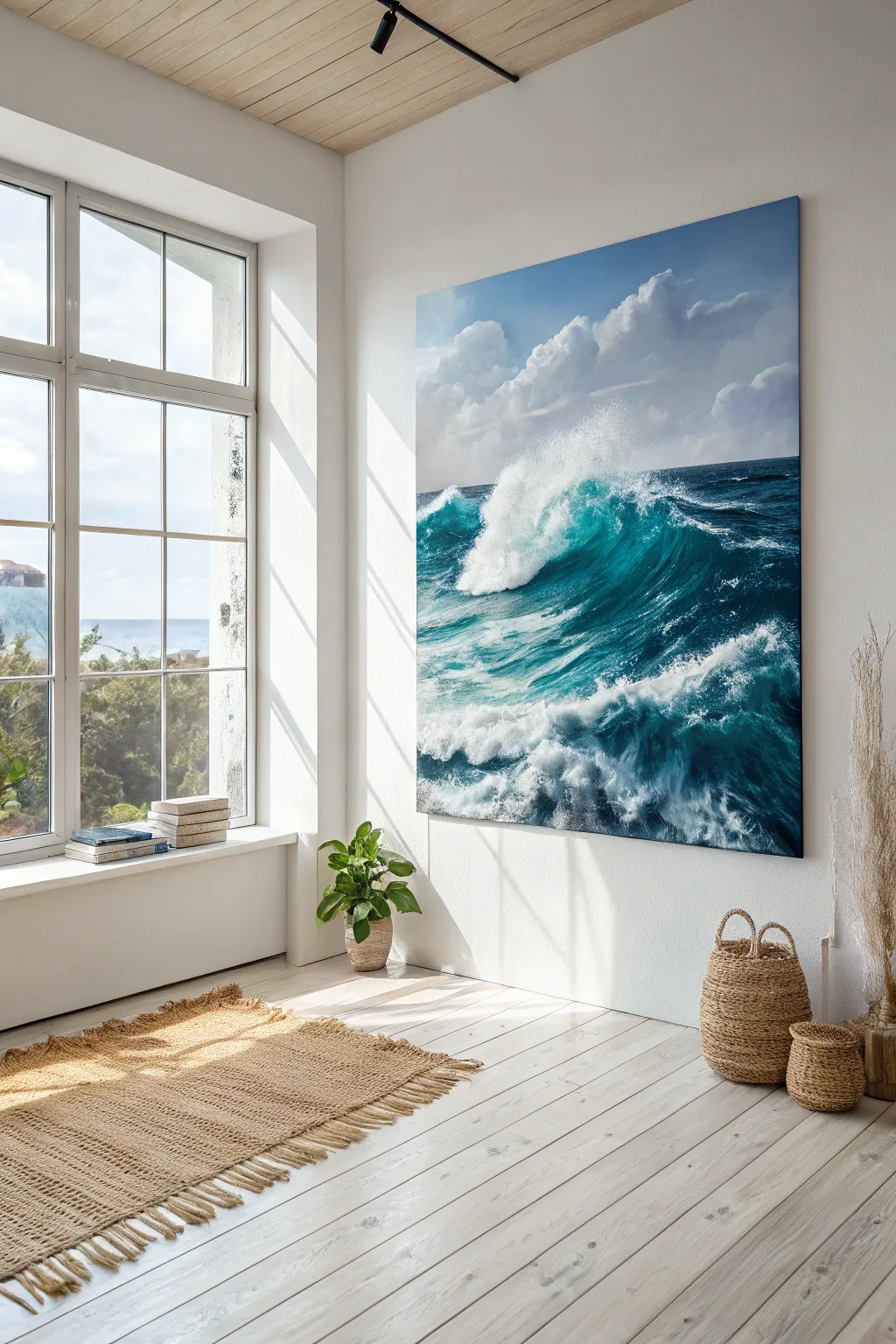 Embrace the dynamic beauty of the ocean with a touch of Scandinavian elegance.