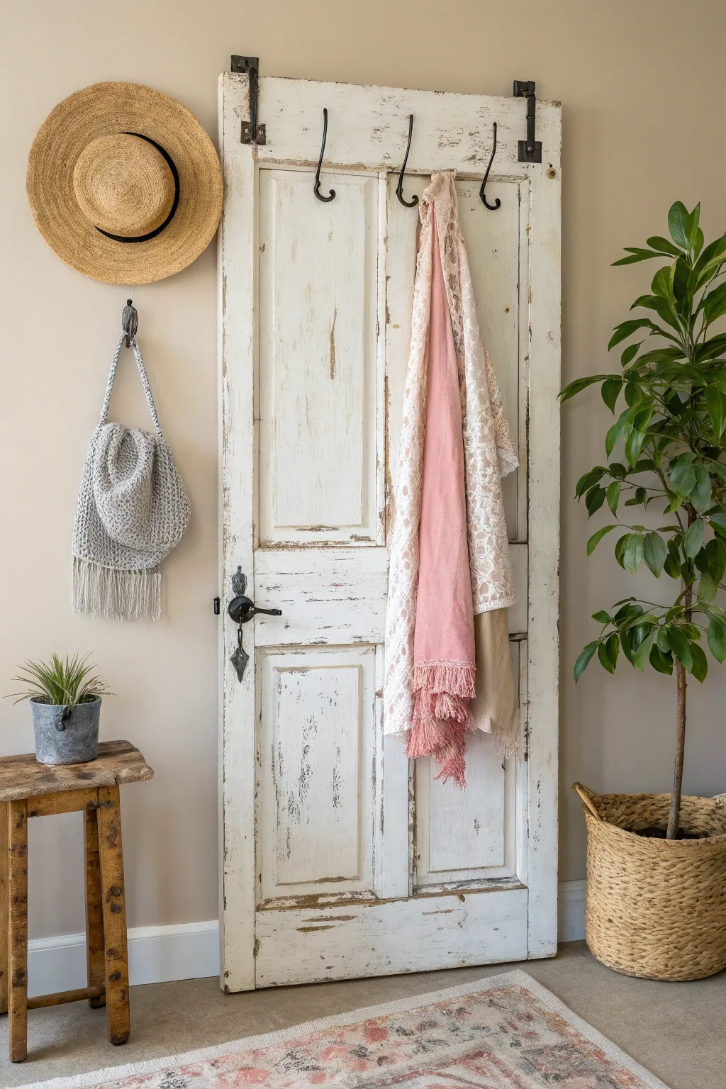 Transform your entryway with rustic charm and minimalist elegance.