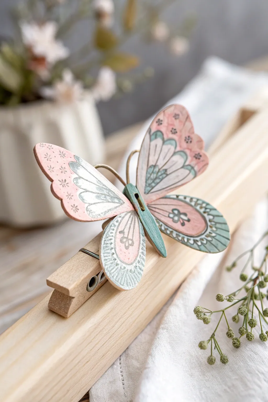Transform simple clothespins into whimsical butterfly art for a touch of elegance in any space.