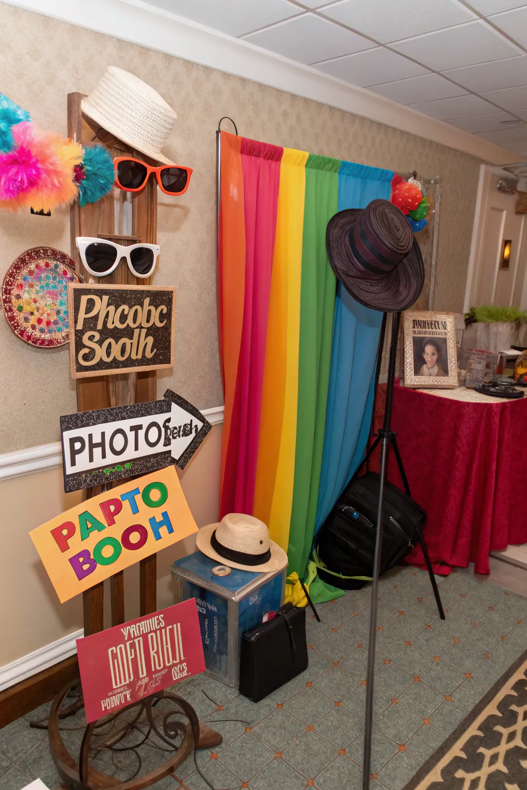 A photo booth that adds fun and laughter to the open house.