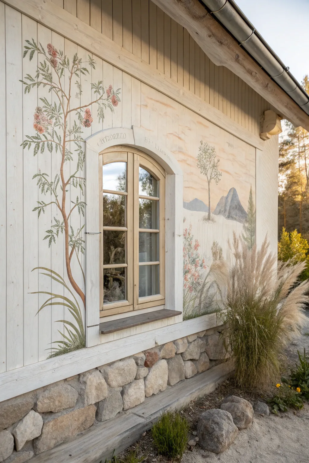 Transform your space with a painted window illusion: a blend of Scandinavian minimalism and boho charm!