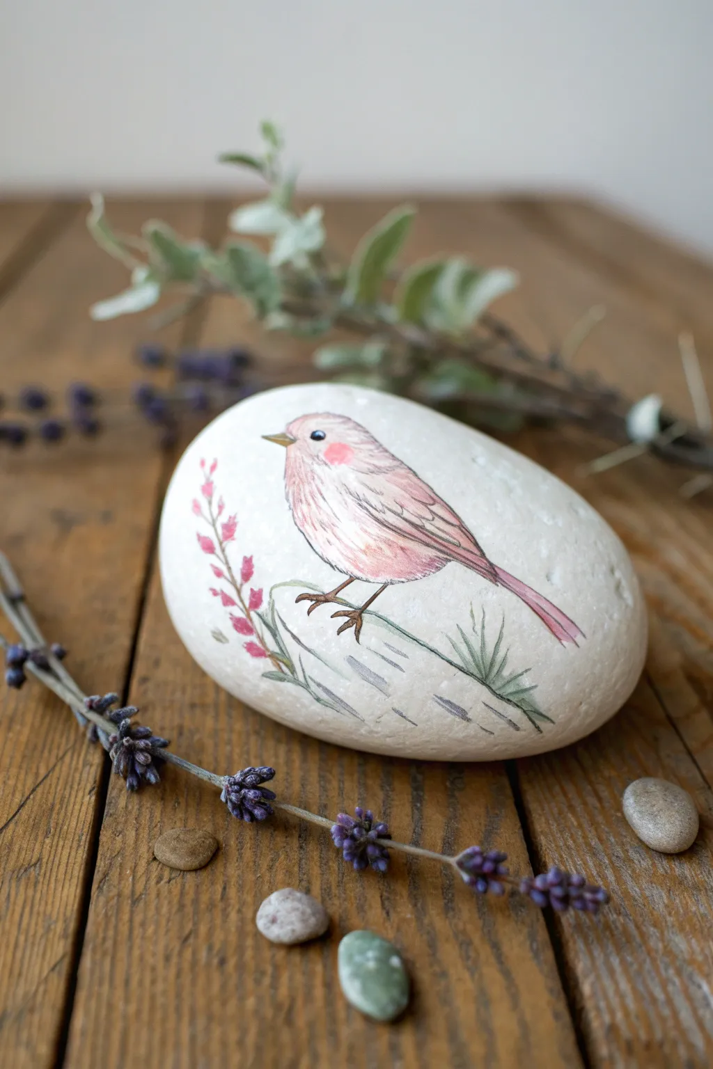 Sing a song of spring with this charming bird-painted rock!