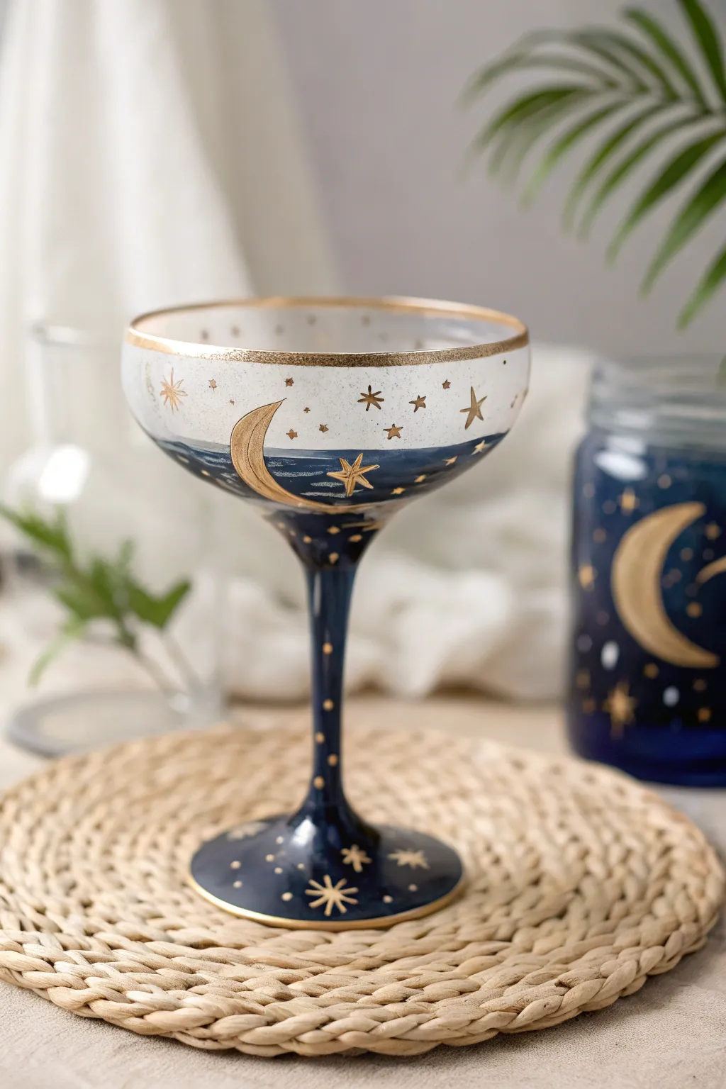 Sip in style under the stars with this celestial-themed margarita glass.