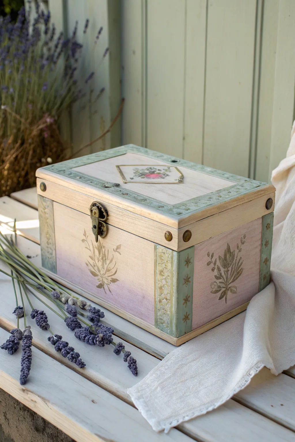 Discover timeless charm with this vintage-inspired painted wooden box.