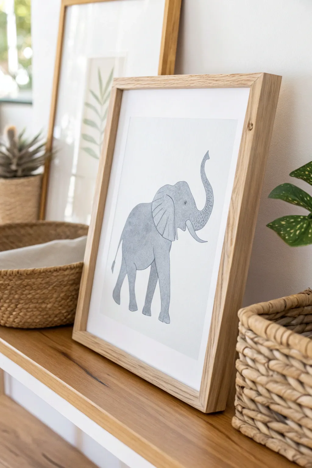 Embrace simplicity and natural charm with hand-painted silhouette art, perfect for a serene space.