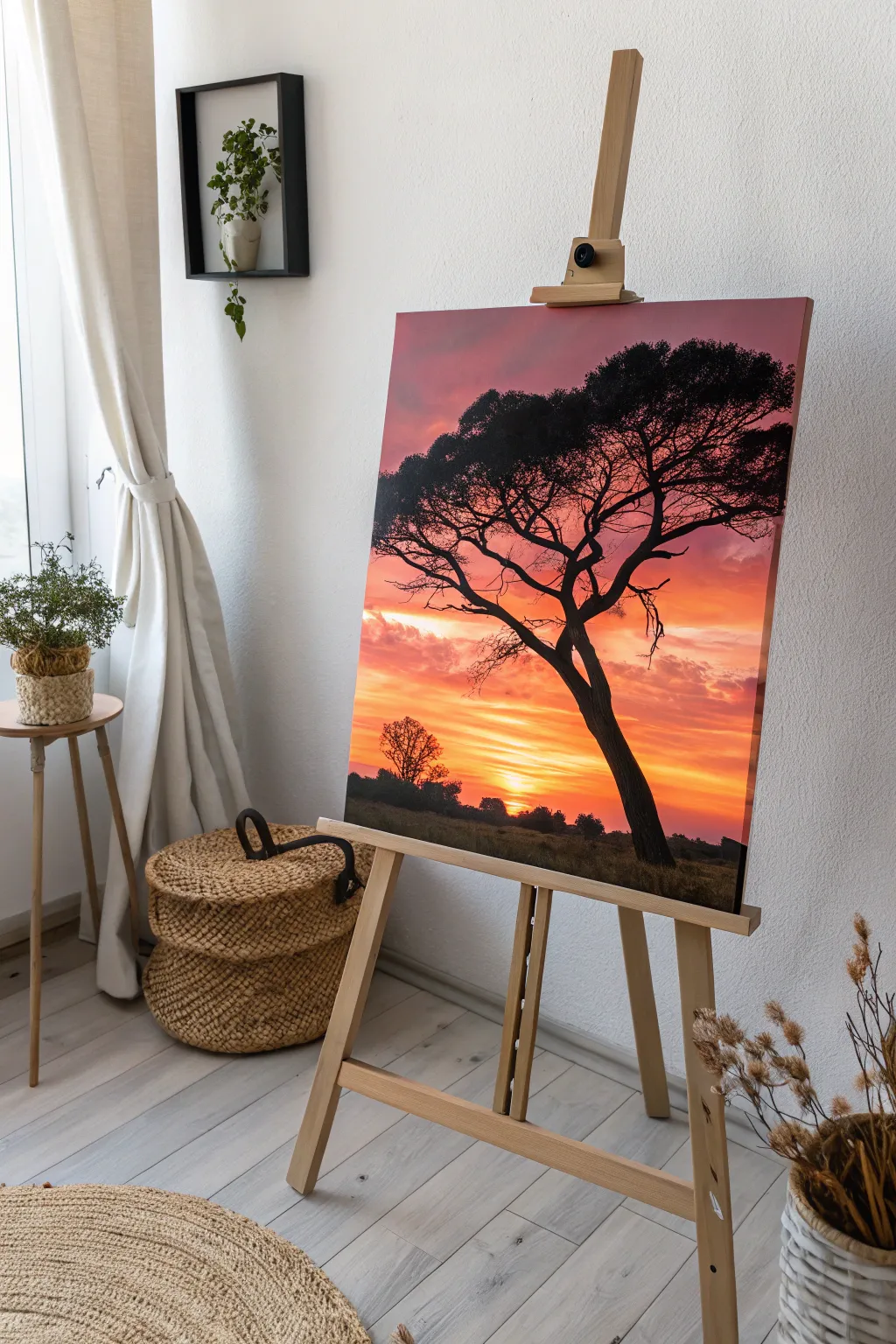 Capture the beauty of simplicity with sunset silhouettes—perfect for beginner painters seeking a stunning visual effect.