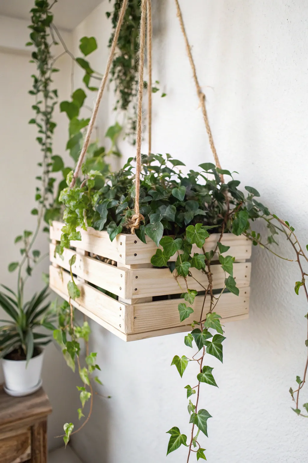 Transform your space with this minimalist hanging planter holder, perfect for showcasing your love for plants with Scandinavian flair.