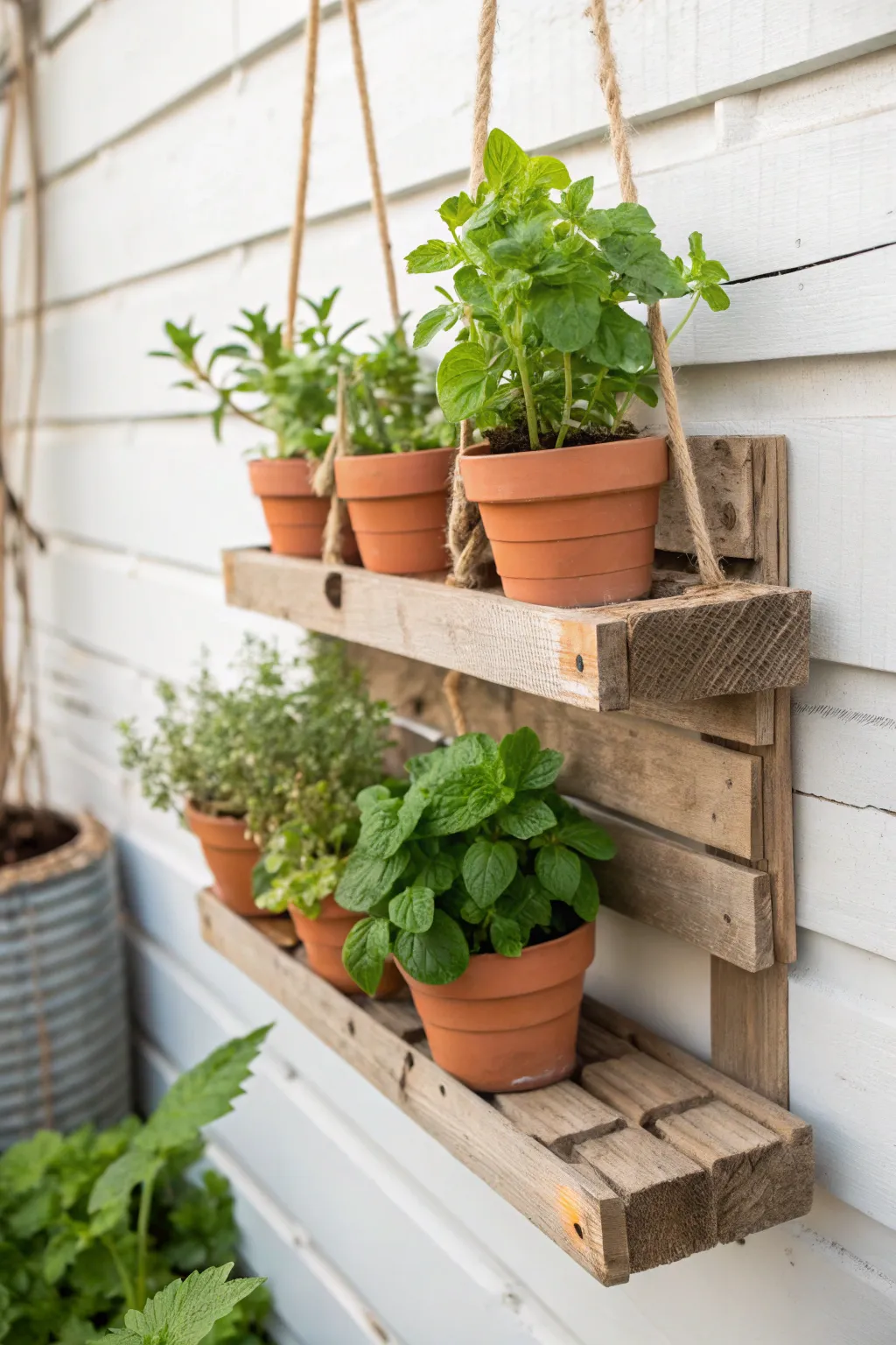 Transform your space with a chic hanging garden—where simplicity meets natural beauty in every minty leaf.