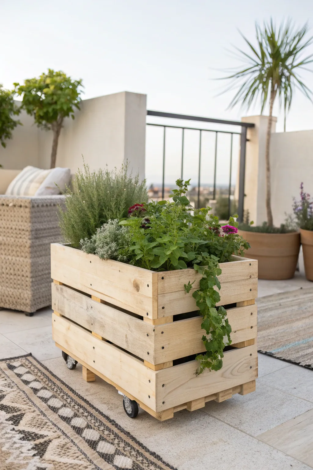 Elevate your garden style with a mobile touch of nature. 🌿✨ #PortablePlanter #ScandiBoho