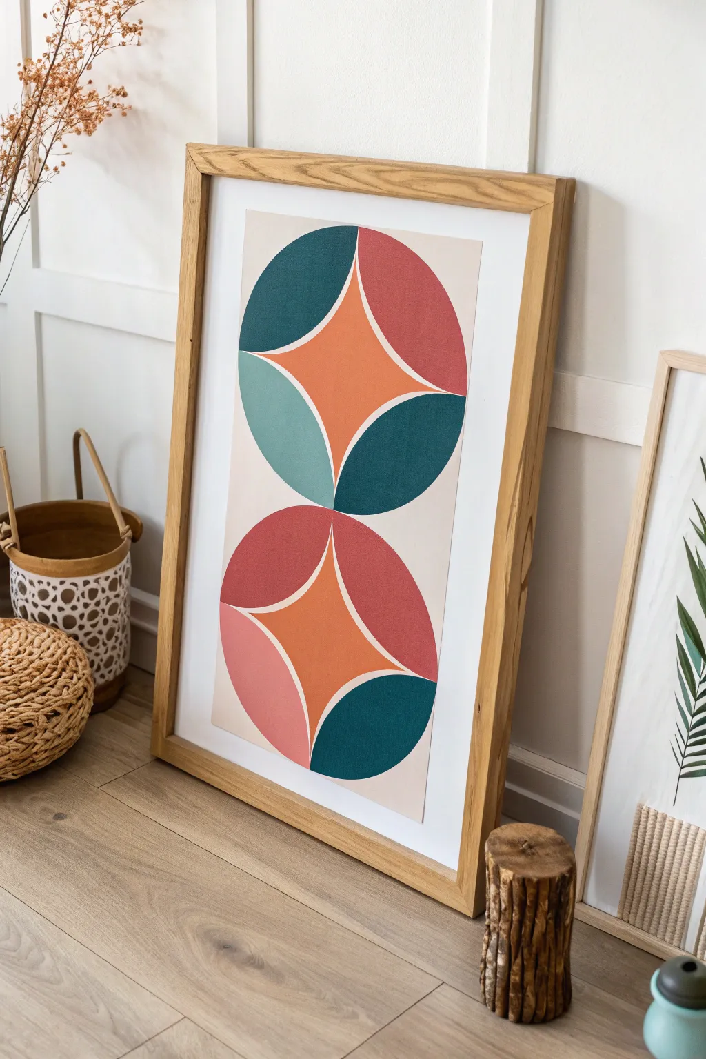 Elevate your space with vibrant paper art—where bold shapes meet minimalist design for a uniquely stunning gallery wall.