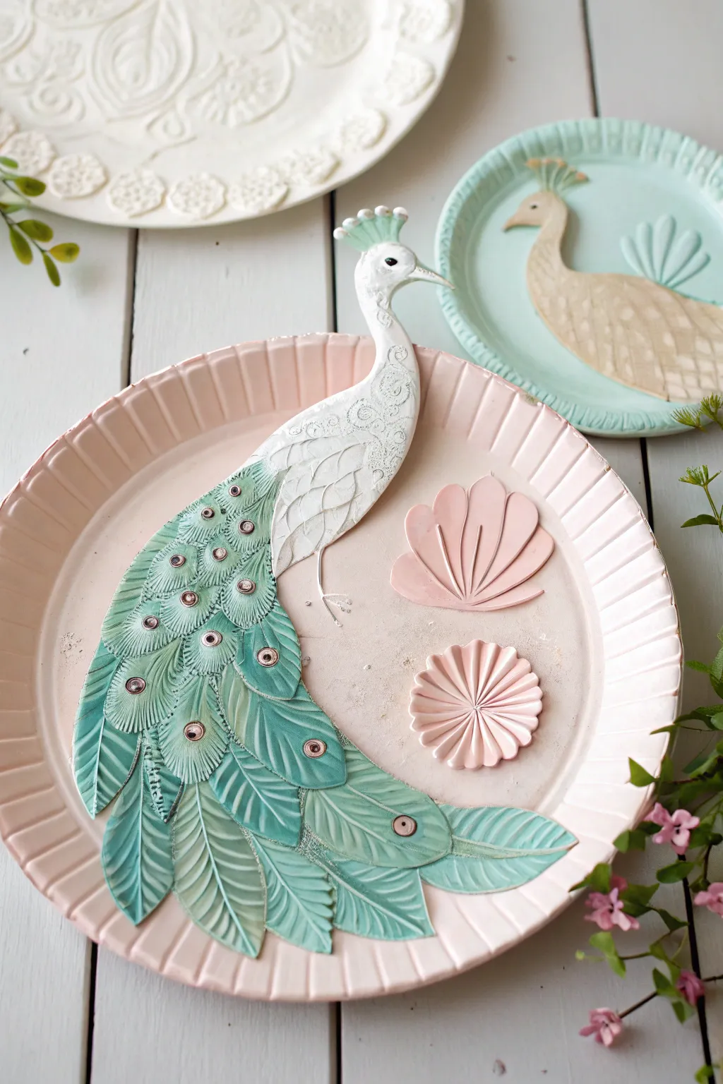 Transform a simple paper plate into a stunning piece of eco-friendly art with this Recycled Plate Peacock. An elegant blend of Scandinavian simplicity and Boho charm!