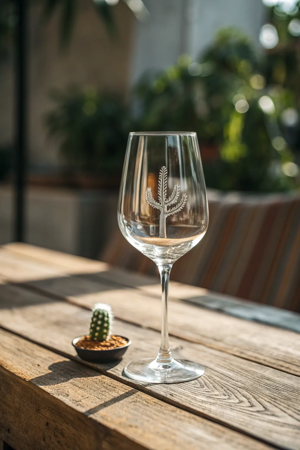 Sip in style with a touch of nature - DIY cactus-themed peekaboo wine glass.
